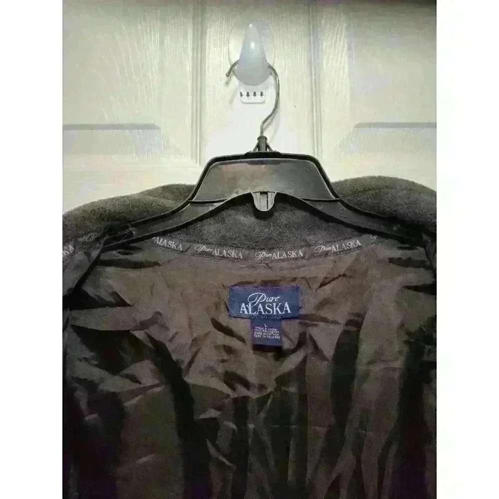 Pure Alaska Mens Charcoal Gray Fleece Full Zip‎ Vest Size LARGE